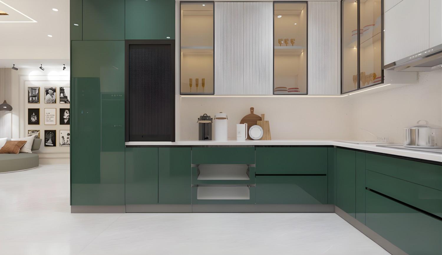 sleeek modular kitchen FitOut By RGInteriors