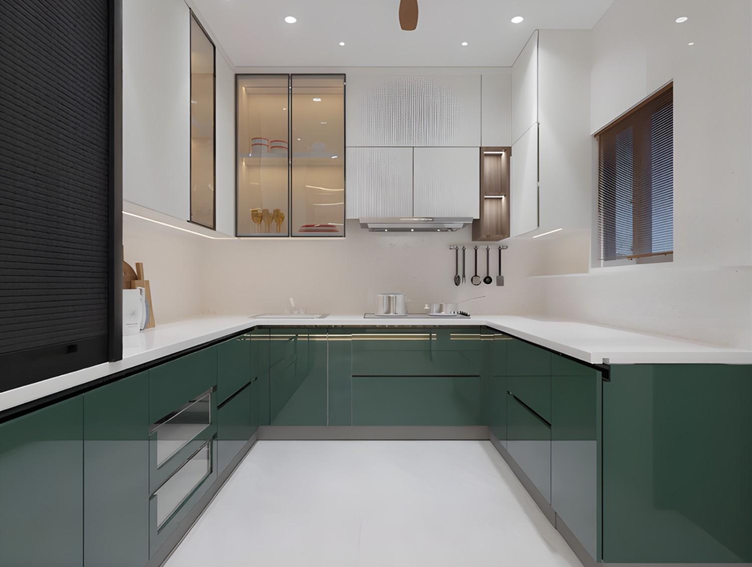 sleeek modular kitchen FitOut By RGInteriors